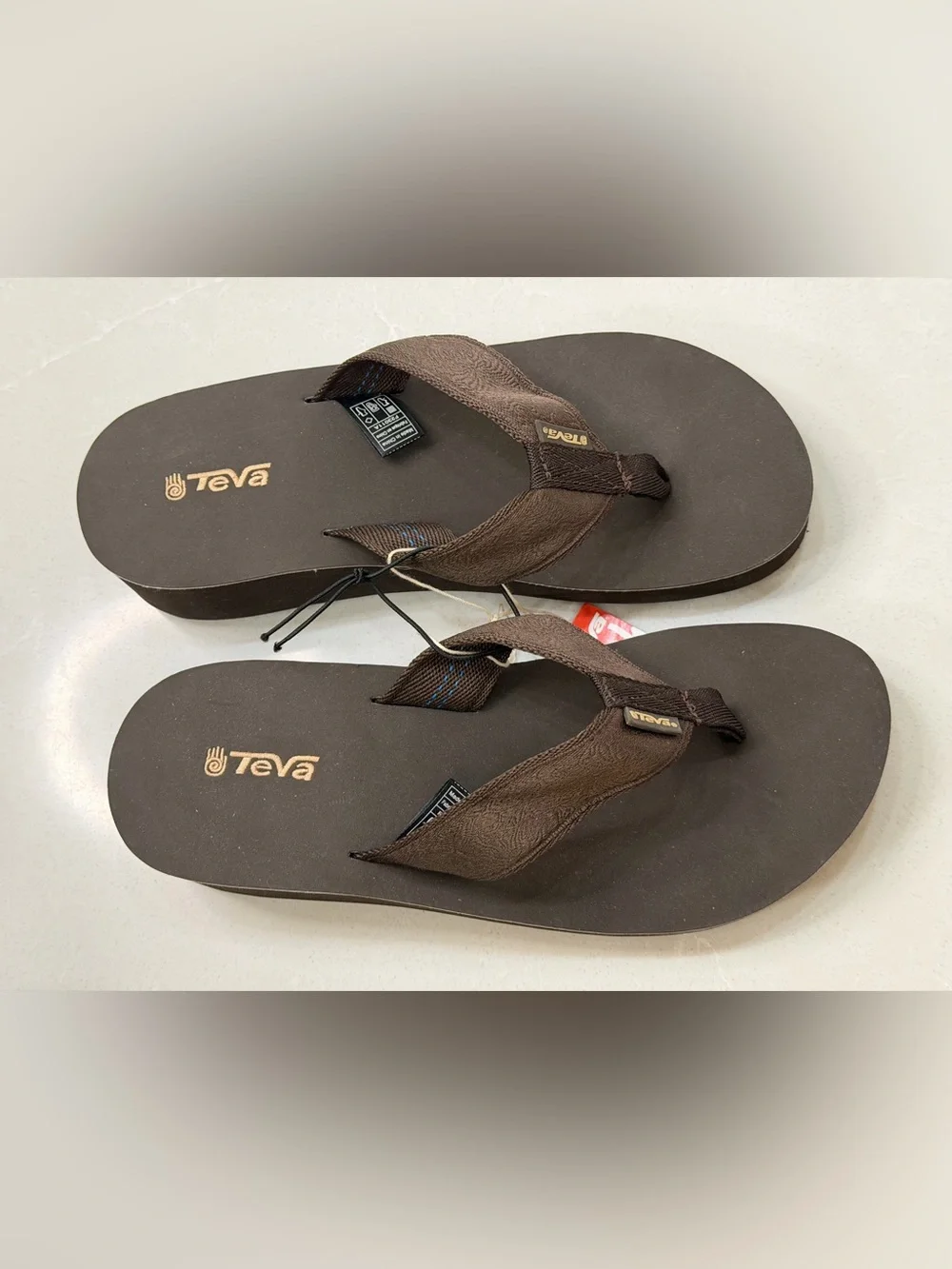 Teva Mandalyn Wedge Sandals 8 Motif Turkish Coffee Brown Platform Flip Flops